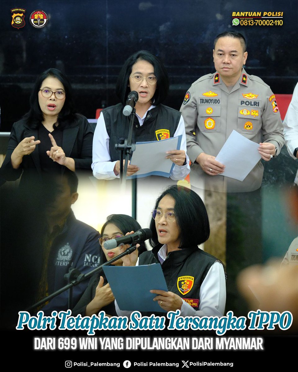 Polri Tetapkan Satu Tersangka TPPO dari 699 WNI yang Dipulangkan dari Myanmar 

Bareskrim Polri menetapkan satu orang tersangka terkait dugaan tindak pidana perdagangan orang (TPPO) terhadap 699 warga negara Indonesia (WNI) yang telah dipulangkan dari Myanmar melalui Thailand.