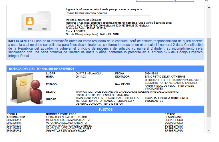 María Beatriz Moreno Heredia presidente de ADN vinculada con el narcotráfico. Investiguen y veran #DebatePresidencial #EleccionesEcuador2025