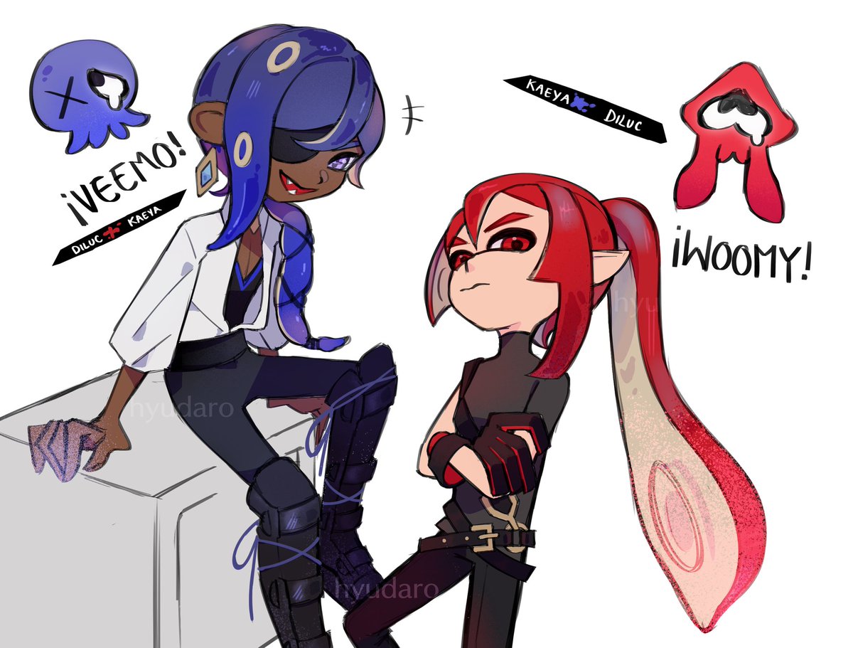 Hyudaro_'s tweet image. Thinking abt ragbros splatoon idols... #ragbros #GenshinImpact #Splatoon3