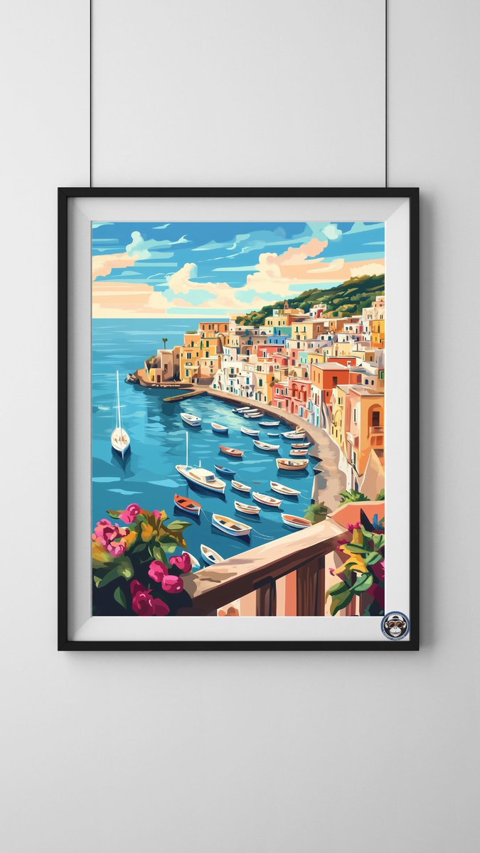 MisfitPrintsUs's tweet photo. Feeling like we need to travel the world! What should our next destination be? Let us know what you would like to see! In the meantime, check out this one of Procida Italy. #Italy #poster #art #digital https://t.co/QuWxPboUrS
