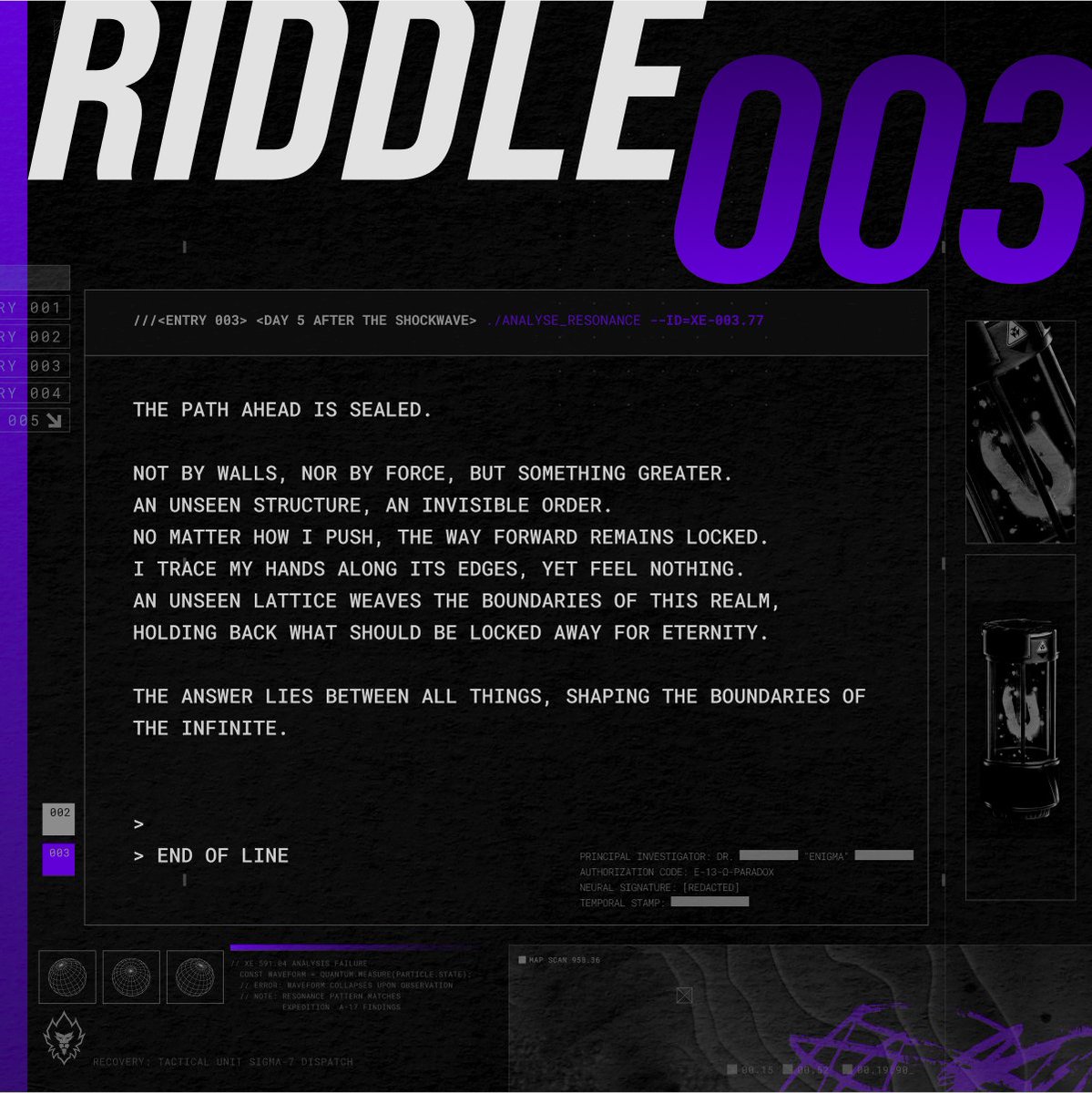 This third entry riddle seems tricky 😖

Help Dr. Enigma solve the riddle and submit your findings once you have your answers to all five riddles. 
#ChainInABottleGiveaway $LION #LoadedLions #ManeCity #DarkLions #Web3Gaming #Airdrop
