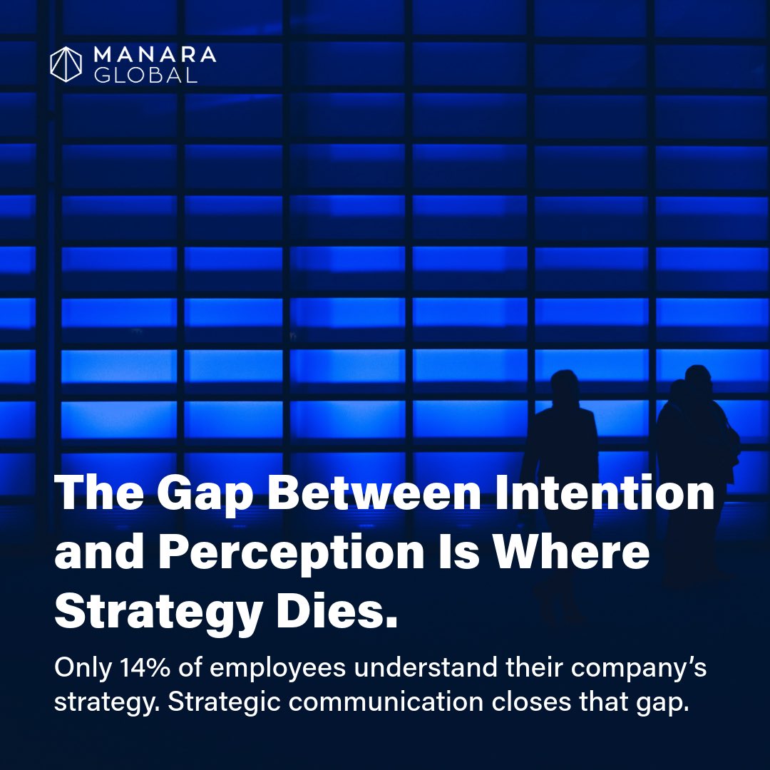 Most strategies fail not because they’re bad but because they’re misunderstood.

The biggest threat to organisational success isn’t your competitors; it’s confusion about your vision.

Strategic communication bridges the costly gap between what you intend and what people actually