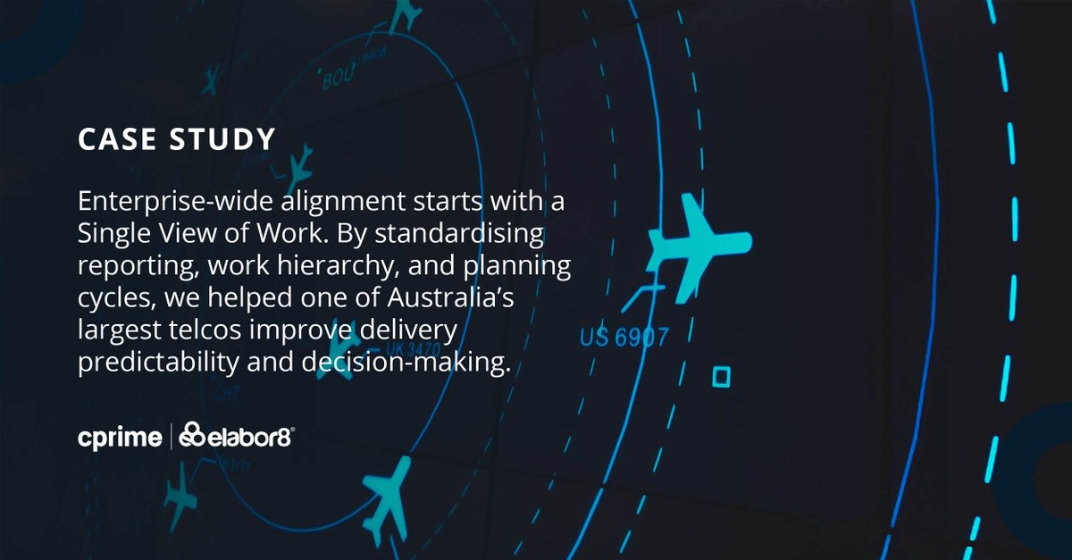 Are you overwhelmed by too many spreadsheets, conflicting priorities, and limited visibility? Learn how we helped one of Australia’s largest telecommunications companies increase predictability and improve delivery consistency with a Single View of Work. elabor8.com.au/scaling-new-wa…