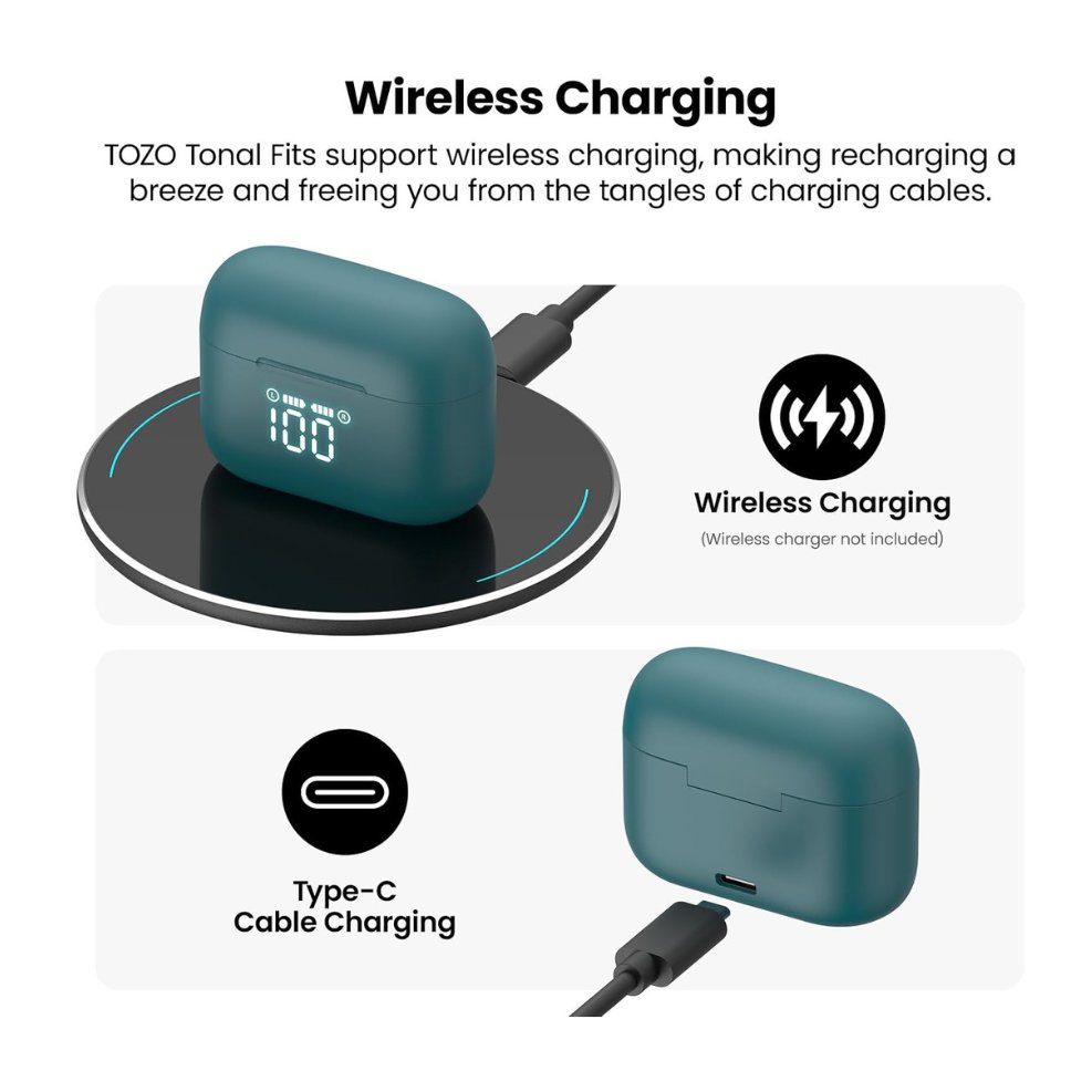 DitCompany's tweet image. TOZO T21 Wireless Earbuds, 5.3 Bluetooth Headphone, Sem in Ear with Dual Mic Noise Cancelling, IPX8 Waterproof, 44H Playback Stereo Sound with Power Display Wireless Charging Case Green 
#bluetooth #earphones #ipx8waterproof💦 #earbuds #sweatproof #dual #power #display