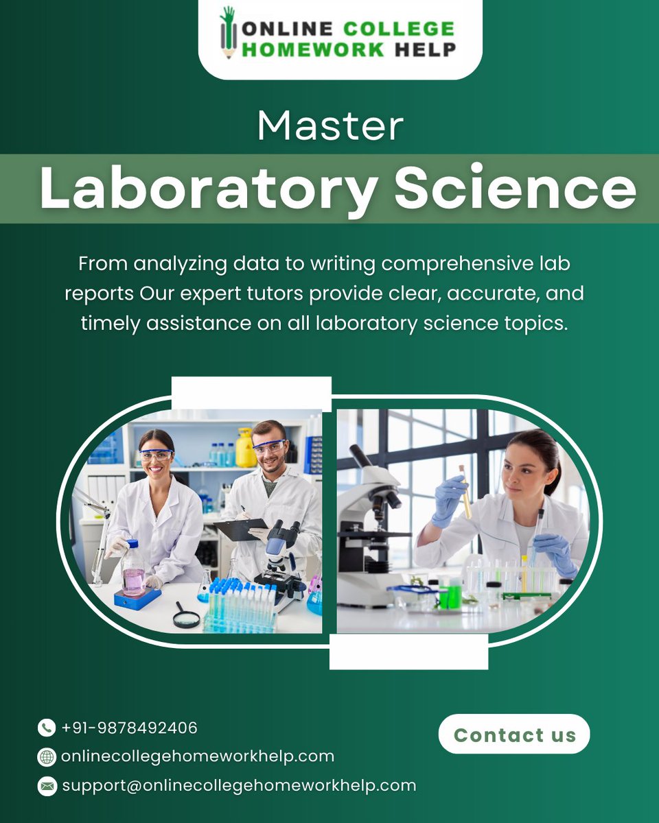 Onlinechwhelp's tweet image. 🔬 Master Laboratory Science
✅ +91-9878492406
📩support@onlinecollegehomeworkhelp.com
onlinecollegehomeworkhelp.com/laboratory-sci…
#onlinecollegehomeworkhelp #laboratorysciencehomeworkhelp #laboratoryscienceassignmenthelp #laboratorysciencetutoringhelp #clinicallaboratory