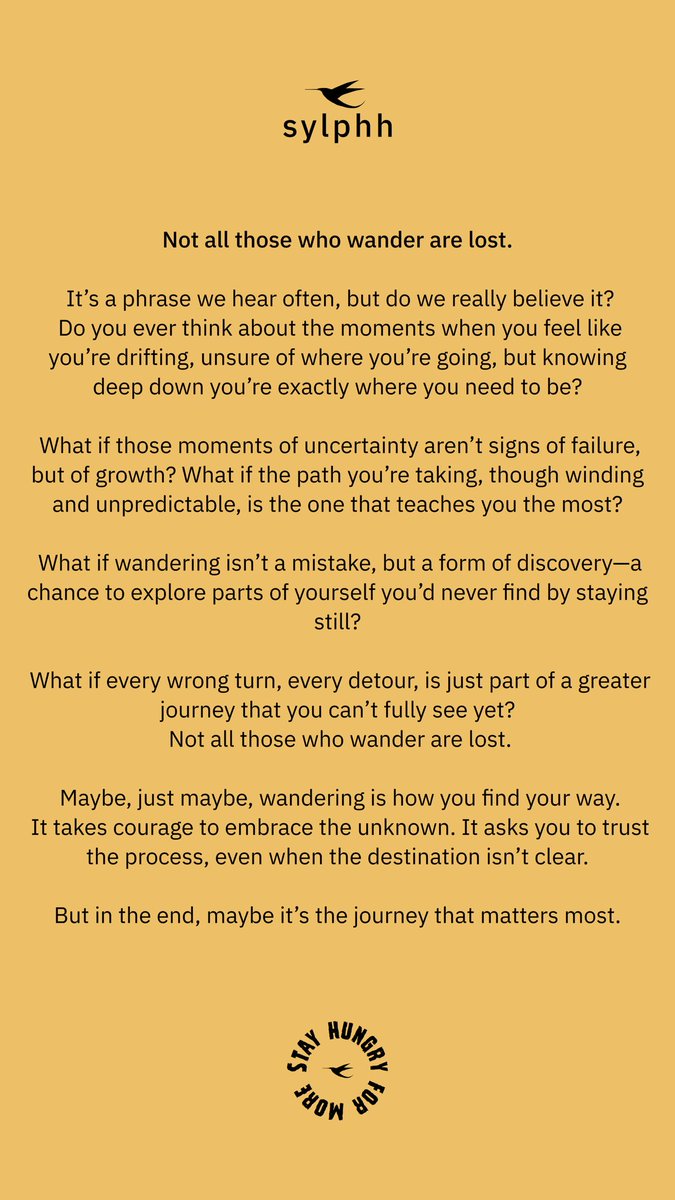 sylphhclothings's tweet photo. Let’s get it. Not all those who wander are lost… https://t.co/onv0jcTzl1