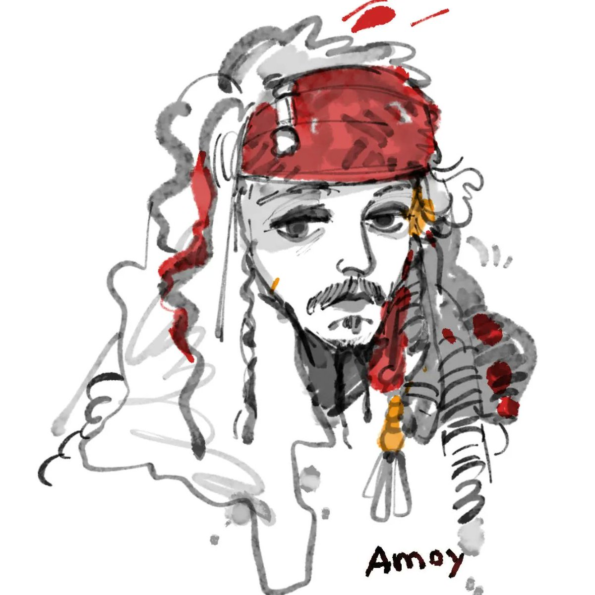 Amoy_Depp's tweet image. draw some Jack sparrows❁⃘𖤣𖥧*ﾟ.#jacksparrow #potc  #Johnnydepp