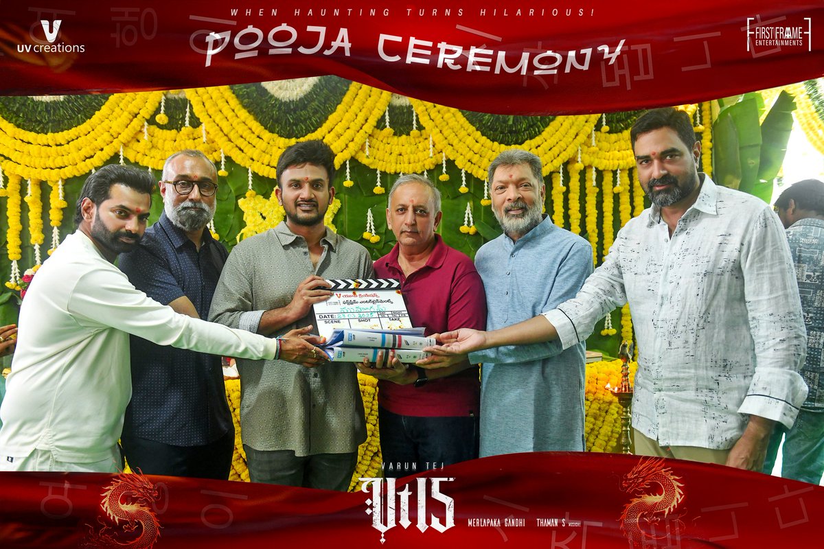 HaashtagMedia's tweet image. 여행이 시작된다 😎🔥

The super entertaining journey of #VT15 begins with an auspicious pooja ceremony❤️‍🔥

Regular Shoot Commences today 🎬 

Get ready for a blockbuster ride full of Laughs, chills, and thrills 💥💥

AN INDO-KOREAN HORROR COMEDY 🐉🥳

Mega Prince @IAmVarunTej
