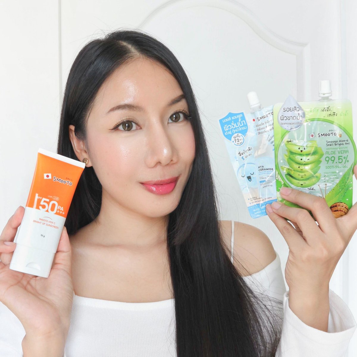 inkmaya's tweet photo. 3 ไอเทม Smooto กู้ผิวจากแดด ☀️
#เจลอโลสมูทโตะ มีติดบ้านไว้เลยยิ่งช่วงนี้หน้าร้อนทาแล้วผิวสดชื่นๆ เติมผิวฉ่ำใช้ต่อเนื่องลดรอยสิว ทาได้ทั้งหน้าและตัวเลย💚 #มอยส์แอมพูลสมูทโตะ ใครมองหามอยส์ไม่หนักผิว ผายมือให้ตัวนี้เลยทาสบายหน้าไม่มัน ผิวนุ่มล็อคผิวชุ่มชื่นนาน 72 ชม. 💙
#กันแดดไฮยาซีสูตรเย็น เนื้อกันแดดเกลี่ยแล้วแตกตัวเป็นน้ำ ไม่คราบ ผิวผ่องขึ้นมา1เฉดแต่ไม่วอก หน้าดูไบร์ท ไม่มัน กันน้ำ SPF50 PA+++ 🌤️