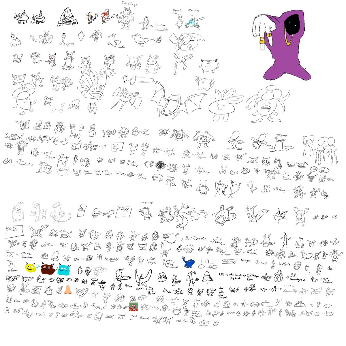 JacketFF's tweet image. So I recently drew all Gen 1-3 Pokémon LORE ACCURATELY (regional references included) 

#vtuber #envtuber #twitch #pokemon