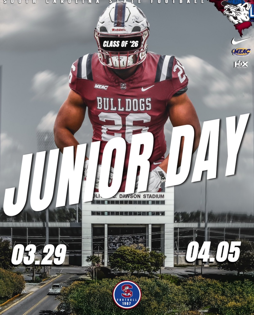 Thank you <a href="/CoachCParrott/">Coach Chris Parrott</a> for the Junior day invite <a href="/SCState_Fb/">South Carolina State Football</a> <a href="/prepprospect1/">The Prep Prospect Report</a> <a href="/CSAPrepStar/">PREPSTAR</a> <a href="/PrepRedzone/">Prep Redzone 🏈</a> <a href="/PrepRedzoneFL/">Prep Redzone Florida</a> <a href="/CenFLAPreps/">Central Florida Preps</a> <a href="/Coach_Law23/">Law Garner II</a>