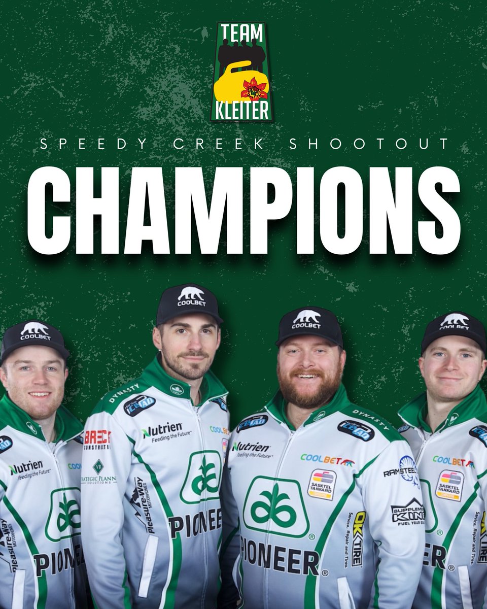 SPEEDY CREEK SHOOTOUT CHAMPIONS 🏆 

A successful weekend in Swift Current! Congrats to <a href="/teamMcDonald1/">Team_McDonald</a> on a great weekend as well 🤝🏻

A big thank you to the host committee for putting on this event! We always enjoy playing in Swift Current. 💪🏼

#TeamKleiter
