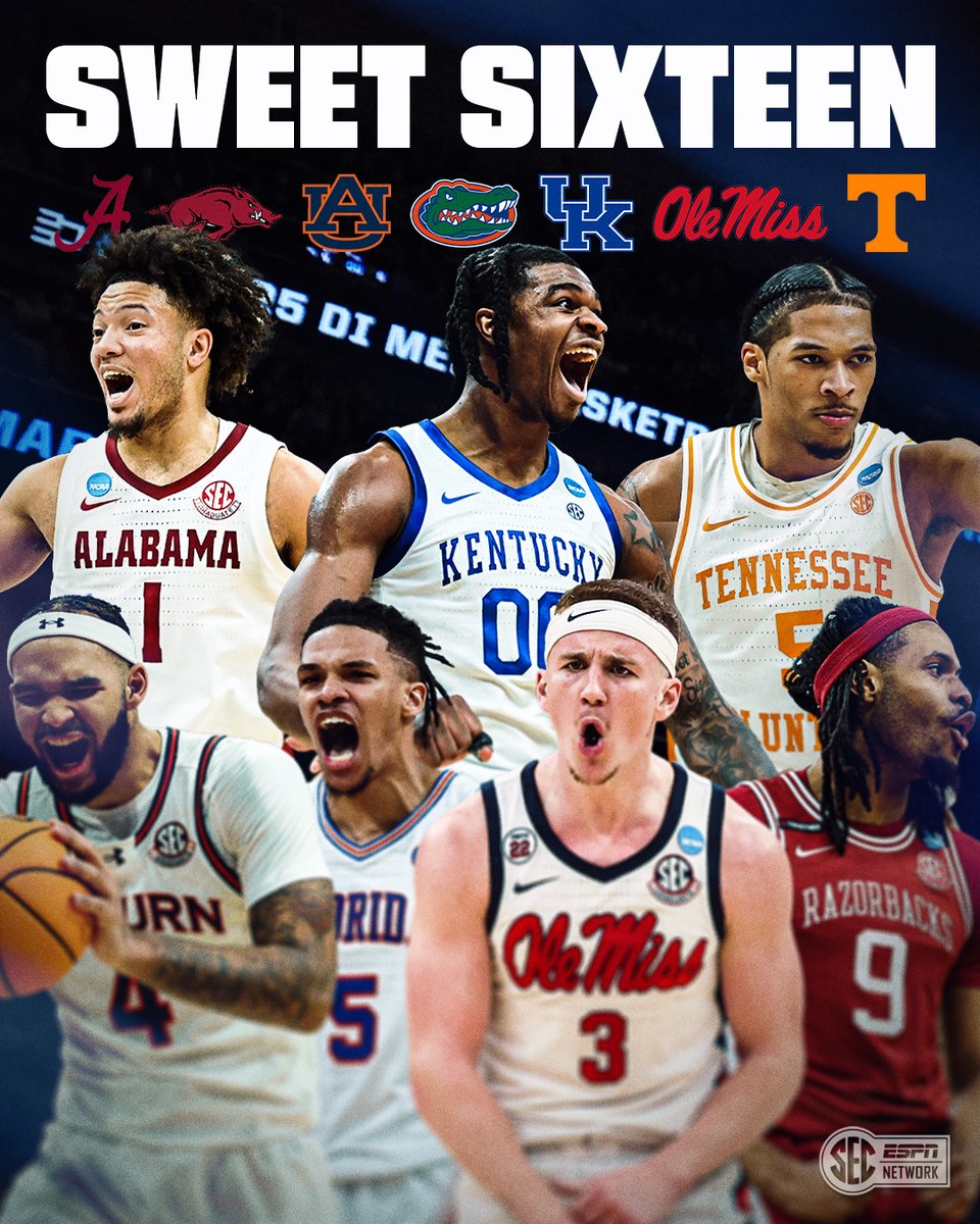 7️⃣ SEC TEAMS ARE HEADING TO SWEET 16‼️

THE MOST BY ANY CONFERENCE 😤