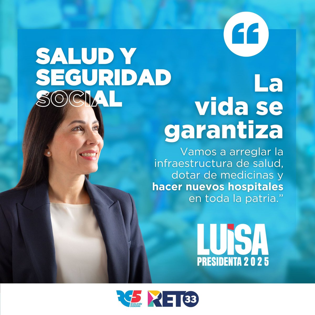 LuisaGonzalezEc's tweet photo. ¡La vida se garantiza!

#LuisaPorLaVida
#DebatePresidencial2025
#LuisaPresidenta https://t.co/59XOl5vo8F