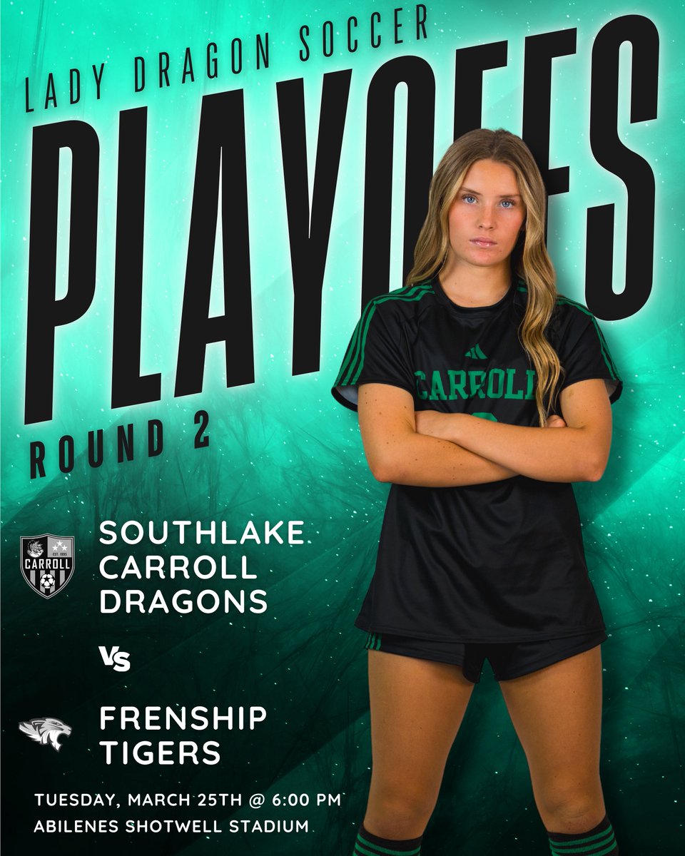 Brady Burtnett (@bradyburtnett) on Twitter photo Playoff Round 2 is this Tuesday in Abilene! 6:00 pm at the Abilene Shotwell Stadium. Let's go Lady Dragons! <a href="/SCLDS/">Carroll Lady Dragon Soccer</a> <a href="/GMsportsmedia1/">GM Sports Media</a> <a href="/Gosset41/">Brian Gosset</a> <a href="/CABCSLC/">CABC</a>
<a href="/CABCSLC/">CABC</a> <a href="/SLCAthletics/">Carroll Dragons</a> <a href="/ImCollegeSoccer/">College Soccer Truth โข</a> <a href="/ImYouthSoccer/">ECNL/GA/Recruiting/College Soccer</a> <a href="/PrepSoccerTX/">Prep Soccer Texas</a> <a href="/TopDrawerSoccer/">TopDrawerSoccer</a>
<a href="/MaxPreps/">MaxPreps</a> <a href="/tascosoccer/">TASCO</a> Playoff Round 2 is this Tuesday in Abilene! 6:00 pm at the Abilene Shotwell Stadium. Let's go Lady Dragons! <a href="/SCLDS/">Carroll Lady Dragon Soccer</a> <a href="/GMsportsmedia1/">GM Sports Media</a> <a href="/Gosset41/">Brian Gosset</a> <a href="/CABCSLC/">CABC</a>
<a href="/CABCSLC/">CABC</a> <a href="/SLCAthletics/">Carroll Dragons</a> <a href="/ImCollegeSoccer/">College Soccer Truth โข</a> <a href="/ImYouthSoccer/">ECNL/GA/Recruiting/College Soccer</a> <a href="/PrepSoccerTX/">Prep Soccer Texas</a> <a href="/TopDrawerSoccer/">TopDrawerSoccer</a>
<a href="/MaxPreps/">MaxPreps</a> <a href="/tascosoccer/">TASCO</a>