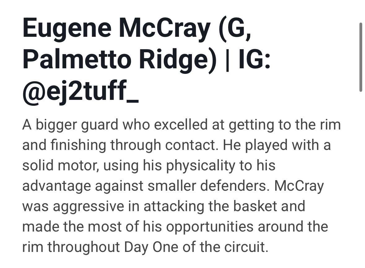 Write up from OTRH🔥🏀 <a href="/CoachJohnSolak/">John Solak</a> <a href="/OntheRadarHoops/">Shun Williams</a> <a href="/RealNews102/">Drew Johnson</a> #2028