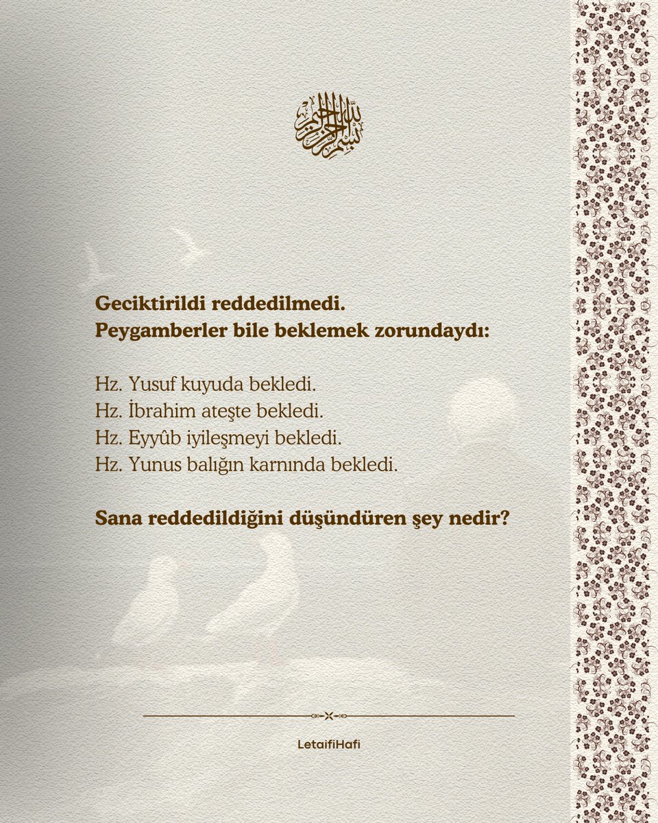 LetaifiHafi's tweet photo. Sakın ümitsizliğe kapılanlardan olma!
Hicr | 55 https://t.co/T8VAymuJPW