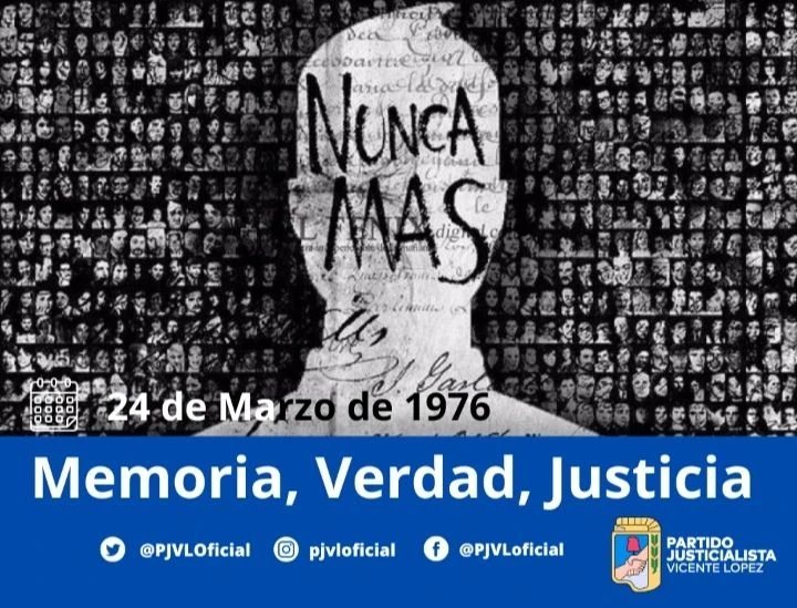 📅 24 de Marzo de 1976 • NUNCA MÁS 

🤍 Memoria, Verdad, Justicia 

30.000 compañerxs detenidxs desaparecidxs PRESENTES 
AHORA Y SIEMPRE ✌🏼