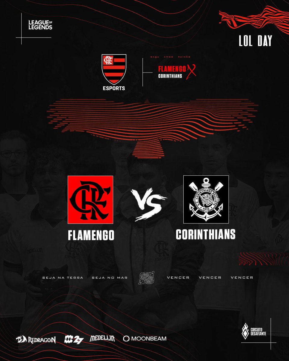 Flamengo Esports (@flaesports) on Twitter photo Game Day! Hoje tem Flamengo no LoL! Clássico é pra vencer, e o Mengão entra no Rift pra dar um show contra o <a href="/sccp_esports/">Corinthians Esports</a> no Circuitão!
A Nação já sabe o que fazer… já chega com #goFLA nos comentários!!! 🔴⚫ Game Day! Hoje tem Flamengo no LoL! Clássico é pra vencer, e o Mengão entra no Rift pra dar um show contra o <a href="/sccp_esports/">Corinthians Esports</a> no Circuitão!
A Nação já sabe o que fazer… já chega com #goFLA nos comentários!!! 🔴⚫