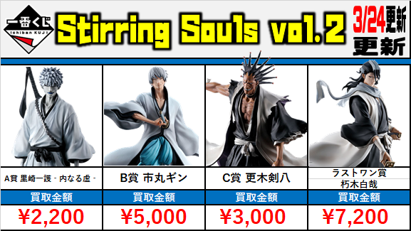 黒崎一護‐内なる虚‐、市丸ギン、更木剣八のフィギュアが当たる