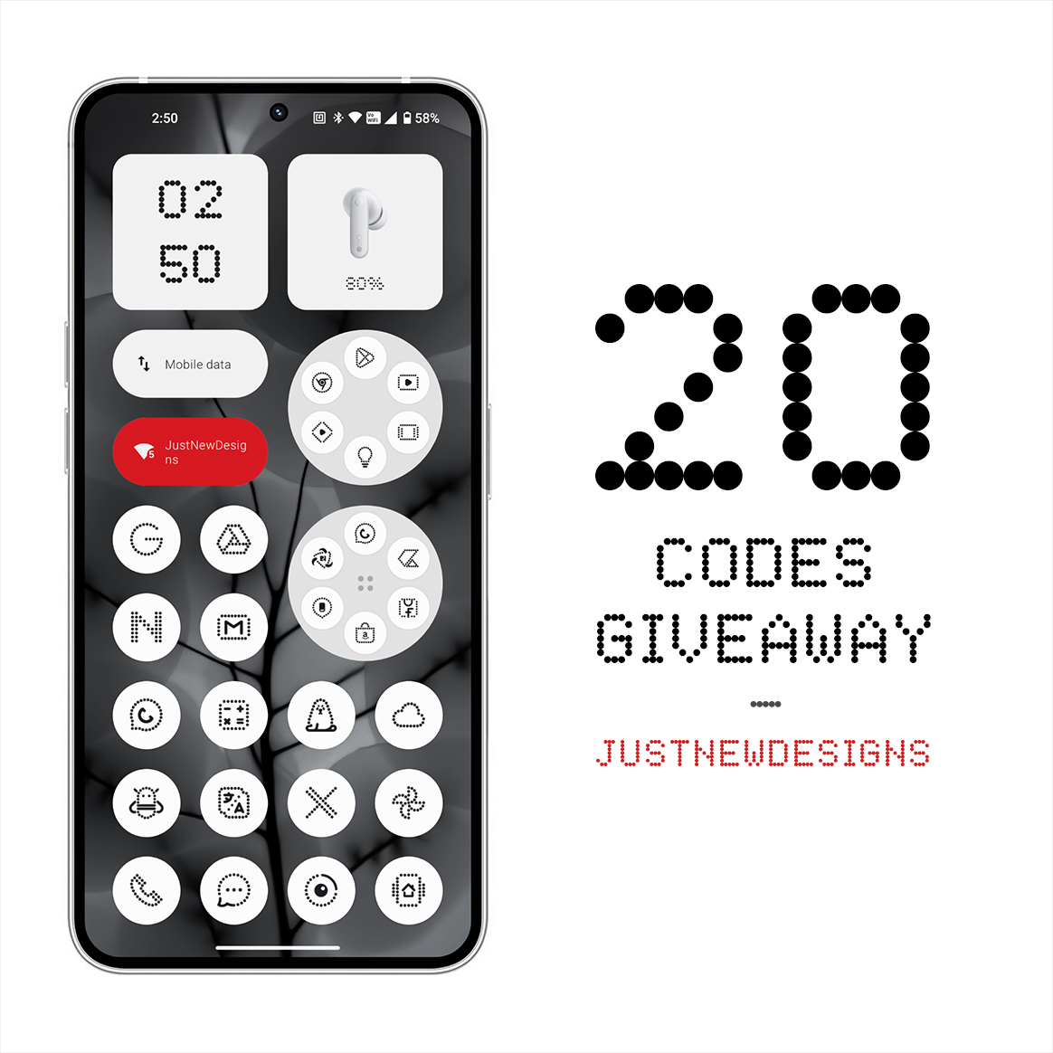 justnewdesigns's tweet photo. 🎉 20 Promo Codes for Dots : Nothing Icon pack!

U09V3CERP9LL86FCBCRNM8V
WSDYGUVSD3Q8DT3RSMDMKFA
4Z93431STTVJ9H6QWP35JMF
64M3RE4J9PQ2HCVULSCSE2U
DSS8RT1RRYD0RRXQTZE3XH5
1Y63RUU4W2727BGH89HJQYY
Q7J7NCTCE7E2GXDSB0Q3L86
38PSAWT37K1ZEAULKU34BST
X2J6FJSQTPCF9G7NY4NC2DA
AC9ECN7B870H9VE6DKNDTWX
SES1B6YSHQLBJMFTLYYYEFJ
MYN0NTBA89MUPRW9ZZWAQTM
PL80B53K7QRKRP5WFW2JCDZ
522L0Z18U5VBHML2GSQUVDR
53XSRNBUXZMCD53SU8PV5PF
T7BWCMGRE9R8EDHQ7R1E2TE
W2GKY77DV4JV80FHCEQ9303
JWX61NN3Z0NUDF59ZMSK80T
W3CM3Z36WAHQ6BQ9ZVCJCSK
X7NAM4A0E928T1PXPCP4JH6

⭐ Rate Icon Pack on the Play Store and Help Others Discover It!