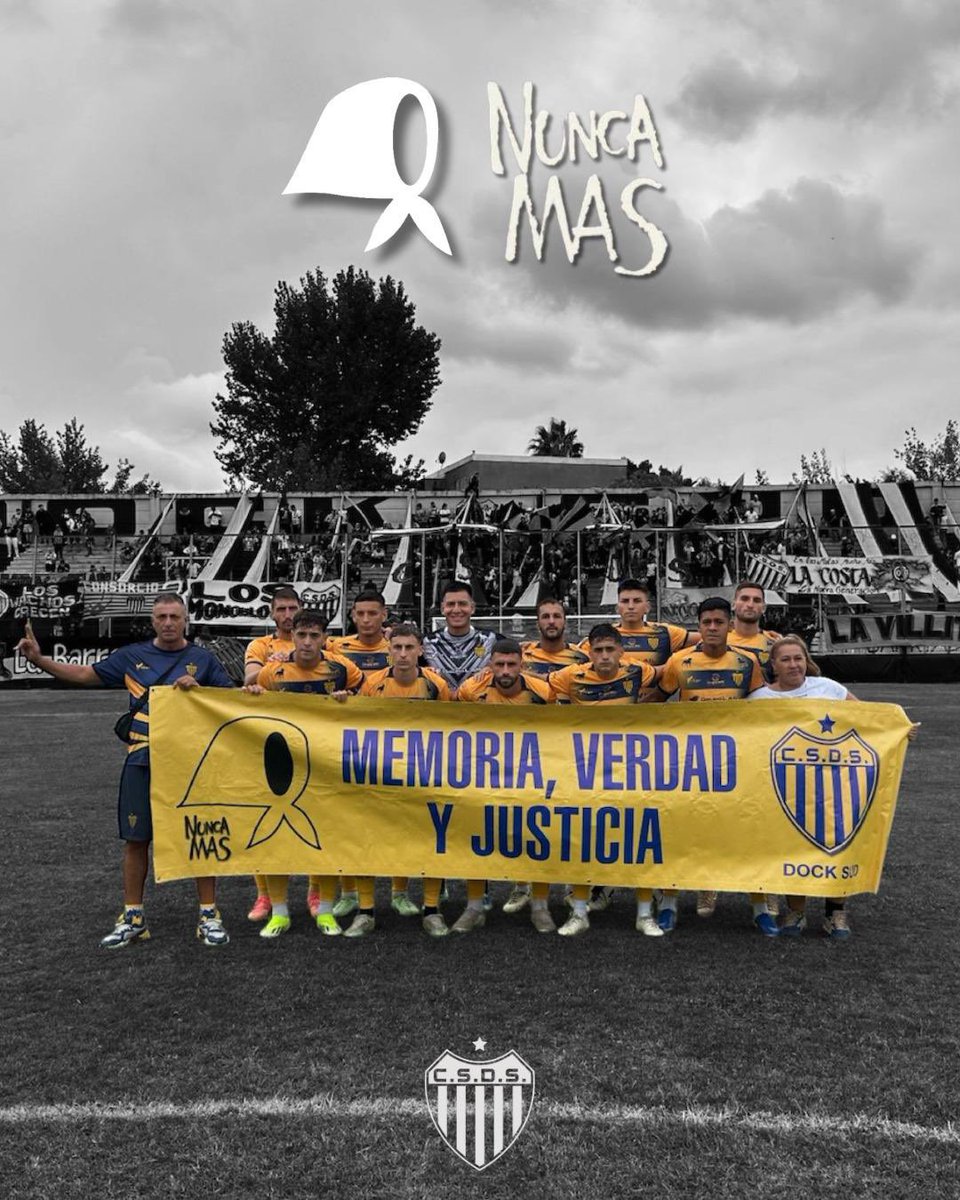 ElDockeOficial's tweet photo. Día Nacional de la Memoria por la Verdad y la Justicia

Hace 49 años comenzaba el golpe cívico militar en nuestro país y desde el Club Sportivo Dock Sud cómo cada 24 de Marzo decimos "NUNCA MÁS"

#MEMORIA #VERDAD #JUSTICIA https://t.co/1cOyj9zyEO
