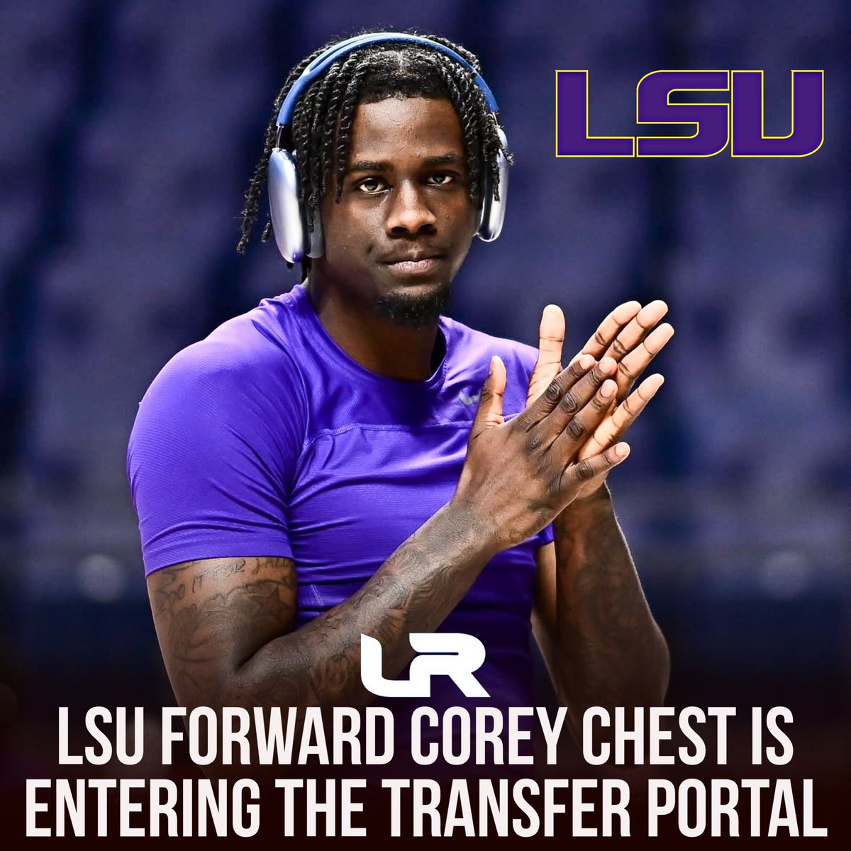 LATE NIGHT PORTAL: LSU forward Corey Chest (<a href="/jazzworlddd/">Corey Chest jr</a>) is entering the transfer portal, he told <a href="/LeagueRDY/">League Ready</a>.

Chest is a former four-star recruit who spent two seasons at LSU, redshirting one. Will have serious high-major interest.

He averaged 6.1PPG, 6.6RPG and 1.2BPG in