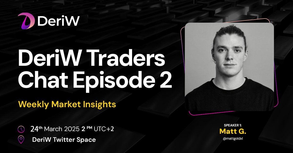 🚀 Tune in for DeriW Traders Chat Episode 2! 🎙️

It's going to be an insightful episode as we hear invaluable weekly market insights from our special guest, <a href="/mattgoldxl/">Matt Gold</a>

Matt's an established Copy Trader and regularly does market analysis on the latest price movements.

📅 March