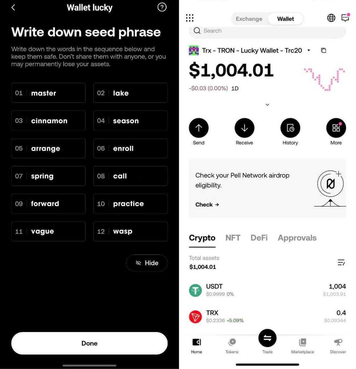 SBriggs20988's tweet photo. Help me! Here are the 12 words of my wallet. I don''t know how to send money. Please help me access my wallet and send the money. Thank you so much. The 12 words are: master lake cinnamon season arrange enroll spring call forward practice vague wasp. 
#BTC #ETH #TRC20
👩‍🔧 https://t.co/8ubpDKE2SY