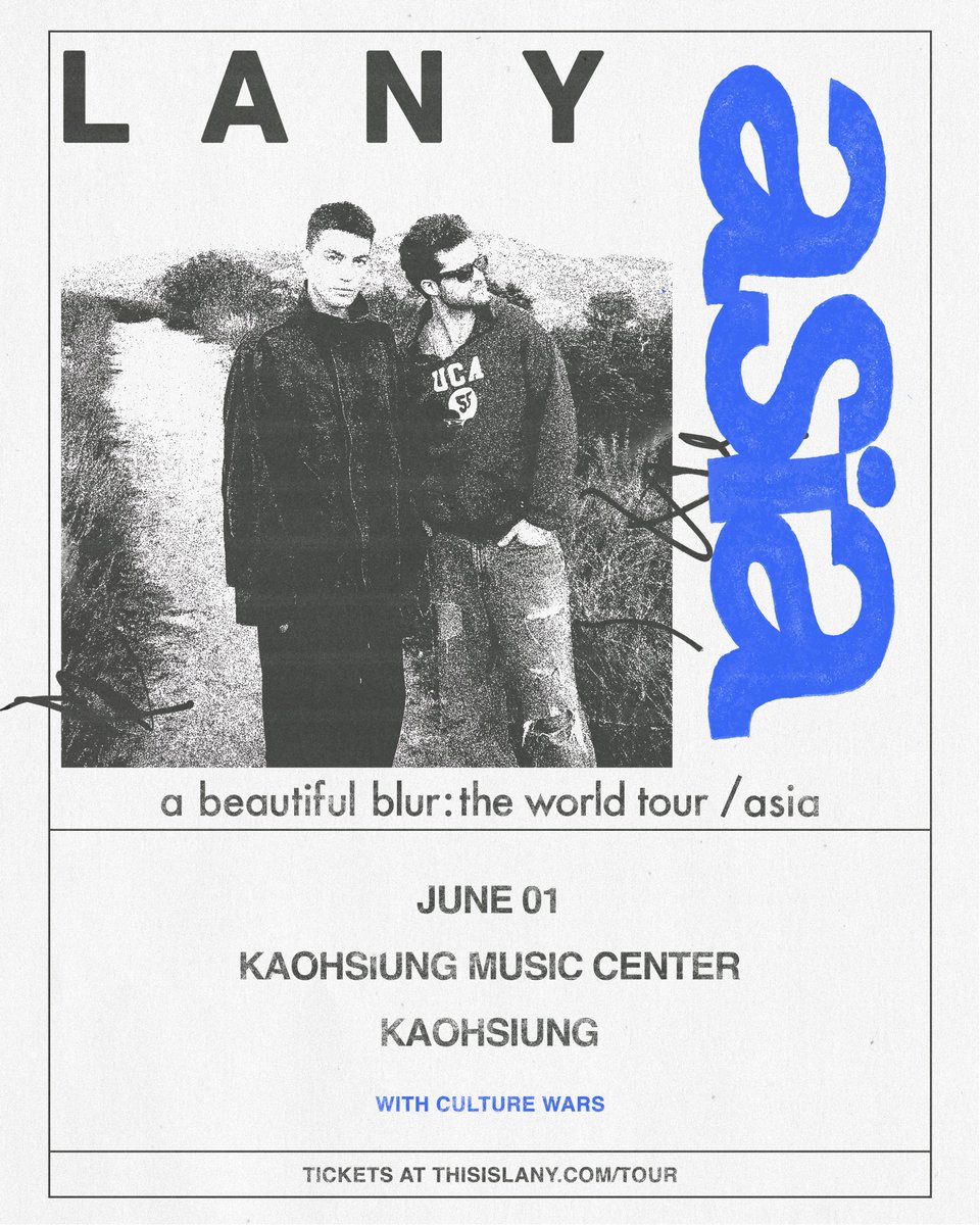 thisisLANY's tweet image. pre-sale is now live! use code: BLUR2025 for tickets and vip to LANY live in Kaohsiung
-
thisislany.com/tour