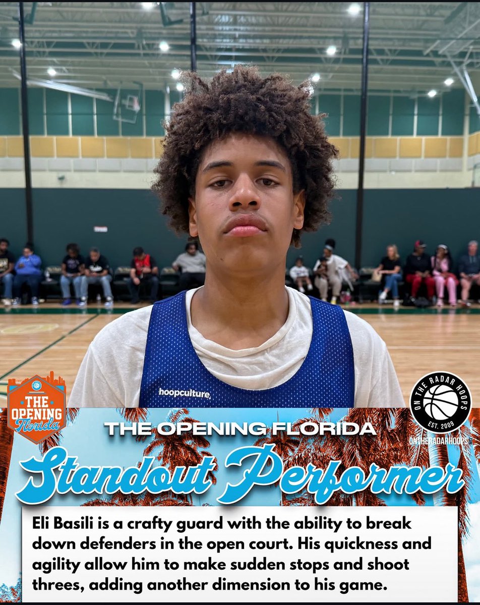 EliBasili1's tweet image. Great weekend in the villages playing 15u and 17u!
game 1 22pts 4 assist 4 rebounds
game 2 15pts 3 assists 2 steals
game 3 10pts 4 rebounds
game 4 17pts 5 assists
@Morse_Tate @Coachyoung81 @__leaderofmen__ @OntheRadarHoops