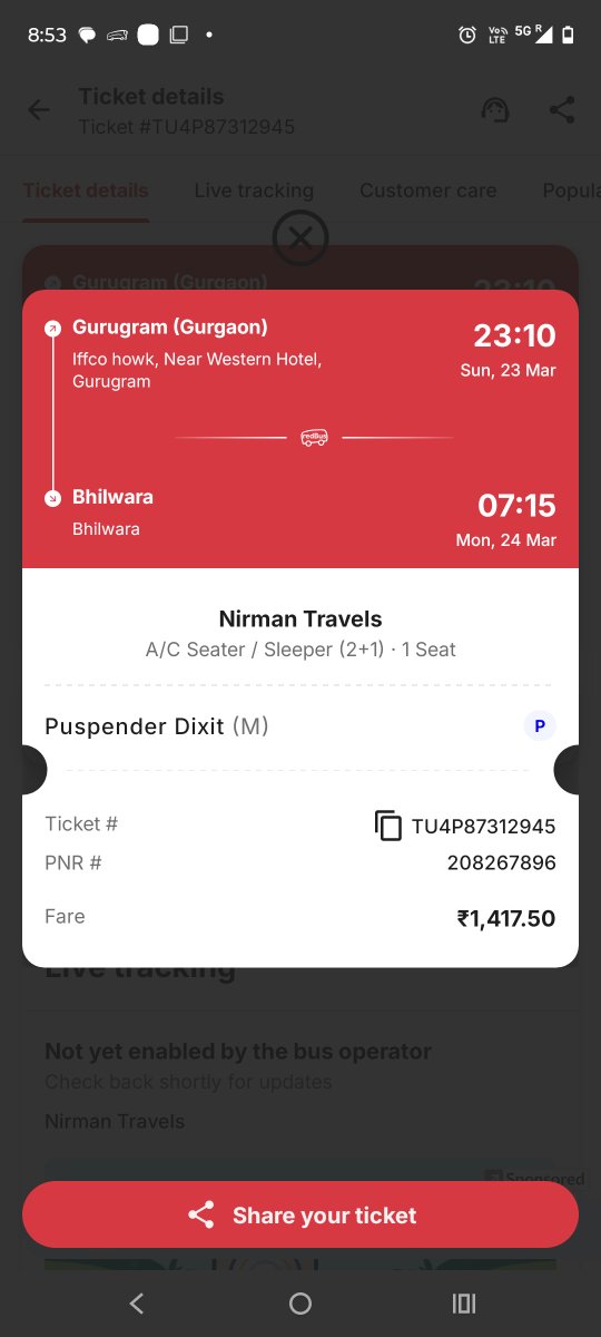 Indianmb1m's tweet photo. Travelled through @redBus_in ,Firstly the bus didn't stopped at onboarding point in gurgaon. And during the entire journey driver stopped the bus and took passengers without ticket, they were sitting and sleeping in the bus everywhere. Very unsafe. @jagograhakjago https://t.co/E4ZXgkkRwi