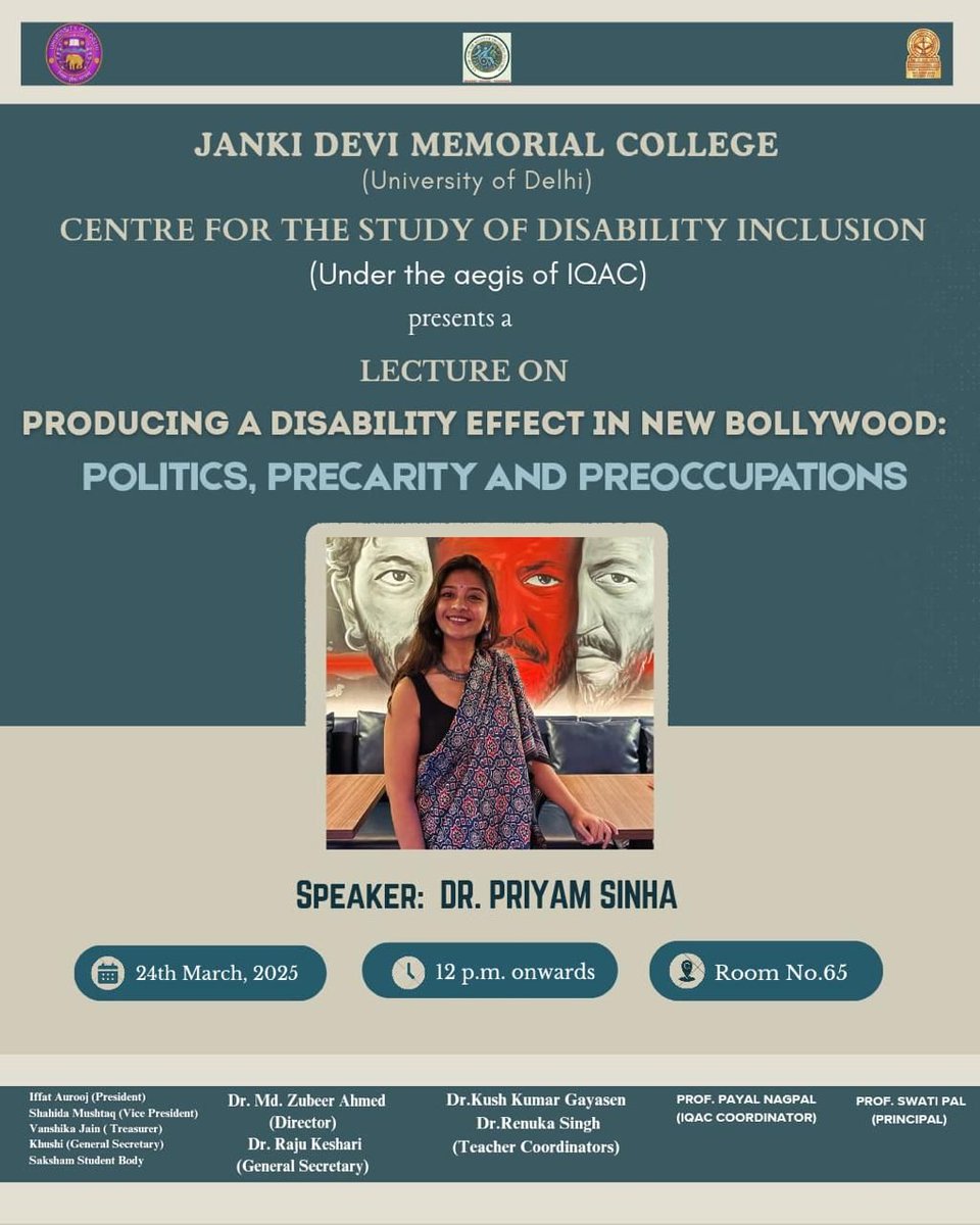 For all those interested in knowing what I did for the last five years of PhD, do drop by— excited about this one. 
#Disability #mediastudies #genderstudies #SouthAsia