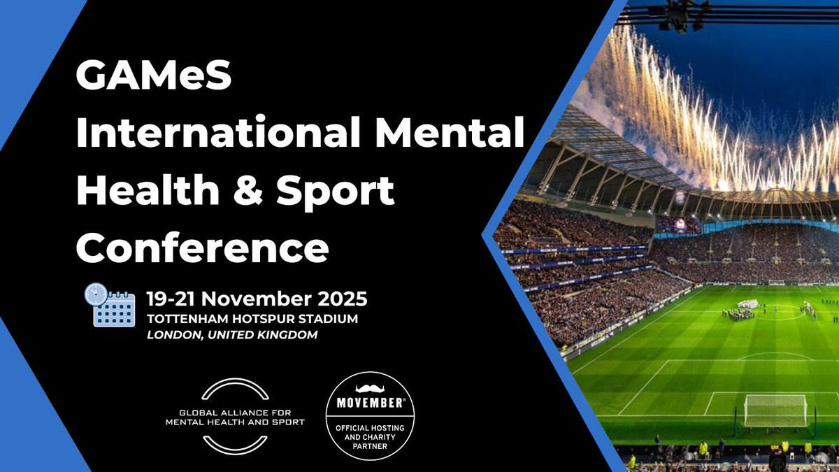 Global Alliance for Mental Health and Sport (@games_rg_) on Twitter photo 🚨#GAMeS2025 Announcement🚨
See you at <a href="/SpursStadium/">Tottenham Hotspur Stadium</a> in November for this epic 3-day event!
Special thanks to <a href="/MovemberUK/">Movember UK</a> <a href="/MovemberAUS/">Movember Australia</a> for being our official hosting and charity partner.
thegamesconference.com 🚨#GAMeS2025 Announcement🚨
See you at <a href="/SpursStadium/">Tottenham Hotspur Stadium</a> in November for this epic 3-day event!
Special thanks to <a href="/MovemberUK/">Movember UK</a> <a href="/MovemberAUS/">Movember Australia</a> for being our official hosting and charity partner.
thegamesconference.com