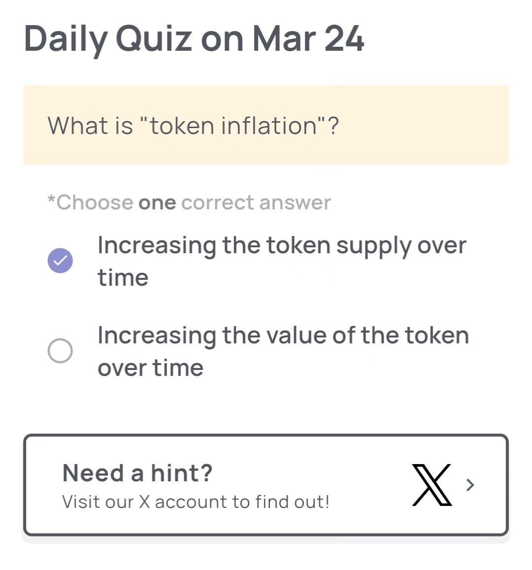 🔥 Xenea Wallet quiz answer !
🗓️ 24.03.2025

🎯 Answer  ( A )
✅ Daily Check in 
👉 Daily Quiz 

$BOI
<a href="/Boithebear/">Boi</a>