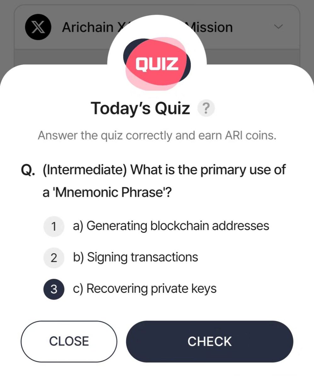 🔥 Ari Wallet quiz answer !
🗓️ 24.03.2025

🎯 Answer :  ( C ) 
✅ Daily Check in 
👉 Daily Quiz 

$BOI
<a href="/Boithebear/">Boi</a>