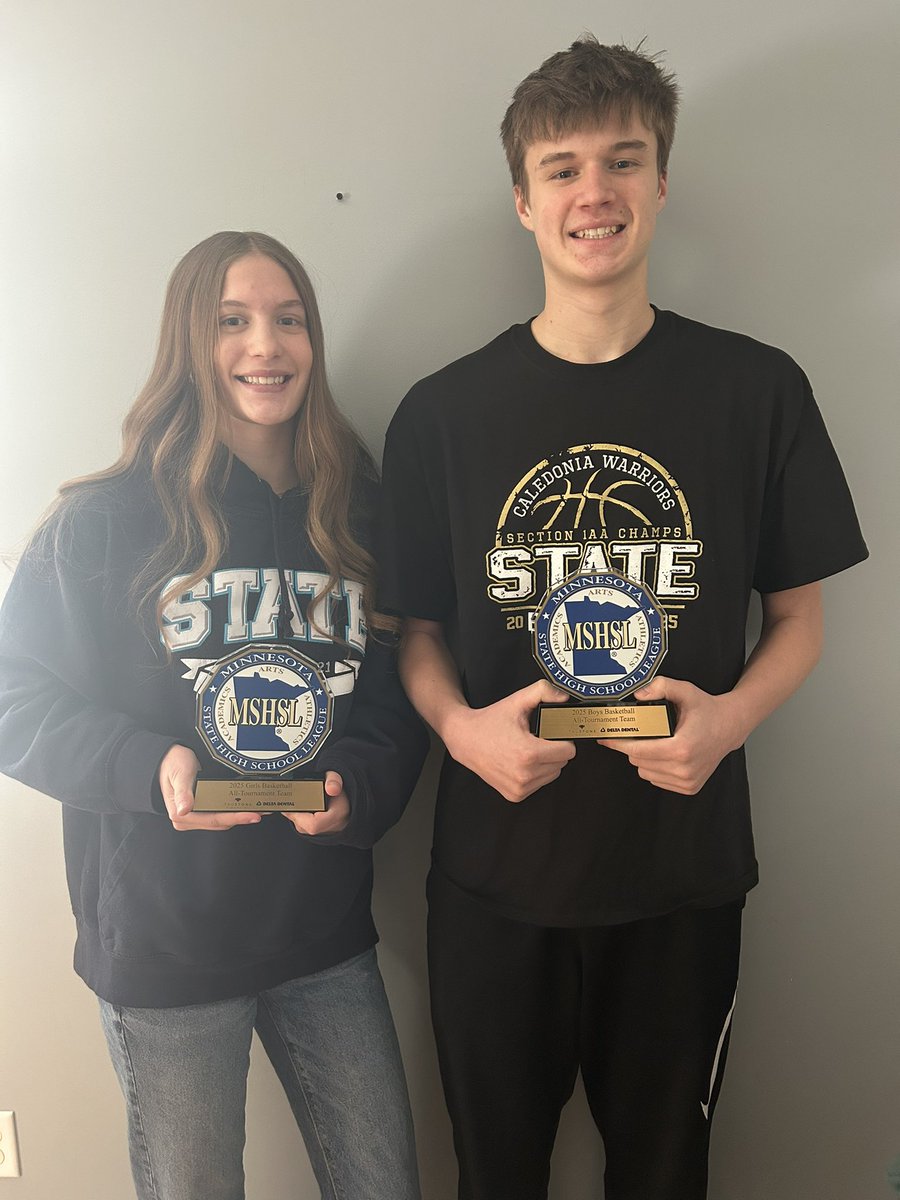 Proud of these two for both making the all tournament teams for the MN State Basketball Tournament!!❤️🏀