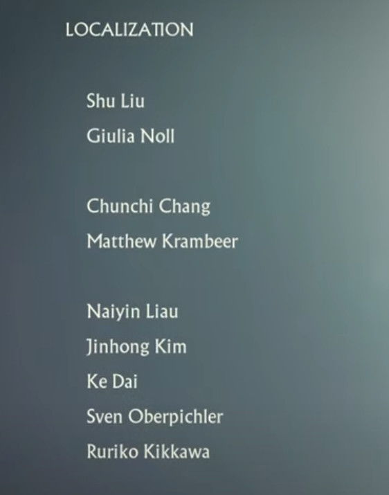 It seems Koei Tecmo's Atelier Yumia does not credit most of its translators. The credits only feature a few names  assumed to be in-house staff and a collection of LSPs.
#TranslatorsInTheCredits

Full credits: youtube.com/watch?si=n3Puc…