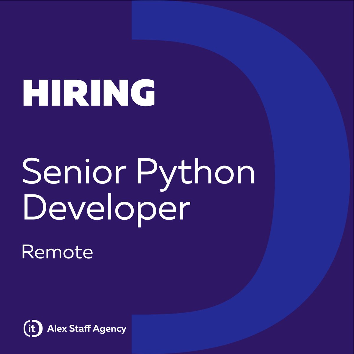 AlexStaffAgency's tweet image. 🚀 Hiring: Senior #PythonDeveloper
💻 #RemoteWork | Django
Join a global company trusted by Dell, Zoom &amp;amp; IBM.
👤 5+ yrs in Python | Strong Django skills

💰 Competitive salary | 100% remote

👉 Apply now: alexstaff.agency/python-ss?utm_…

#PythonJob #Django