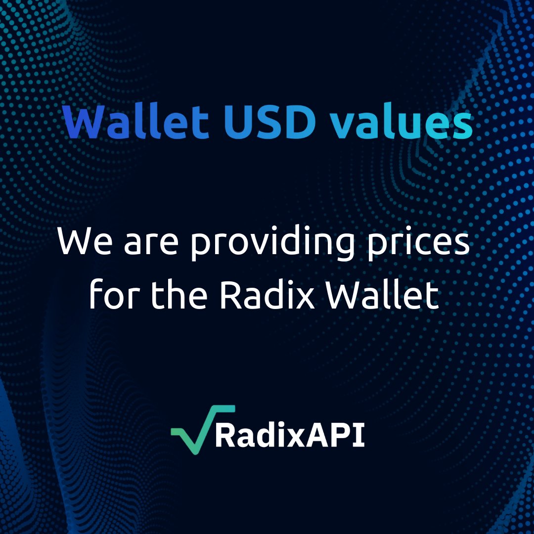 RadixAPI (@radixapi) on Twitter photo Did you know that we are maintaining a whitelist for the token prices that are sent to the <a href="/radixdlt/">Radix - Radically Different DeFi</a> wallet?
Which of the hottest tokens did we miss? Did you know that we are maintaining a whitelist for the token prices that are sent to the <a href="/radixdlt/">Radix - Radically Different DeFi</a> wallet?
Which of the hottest tokens did we miss?