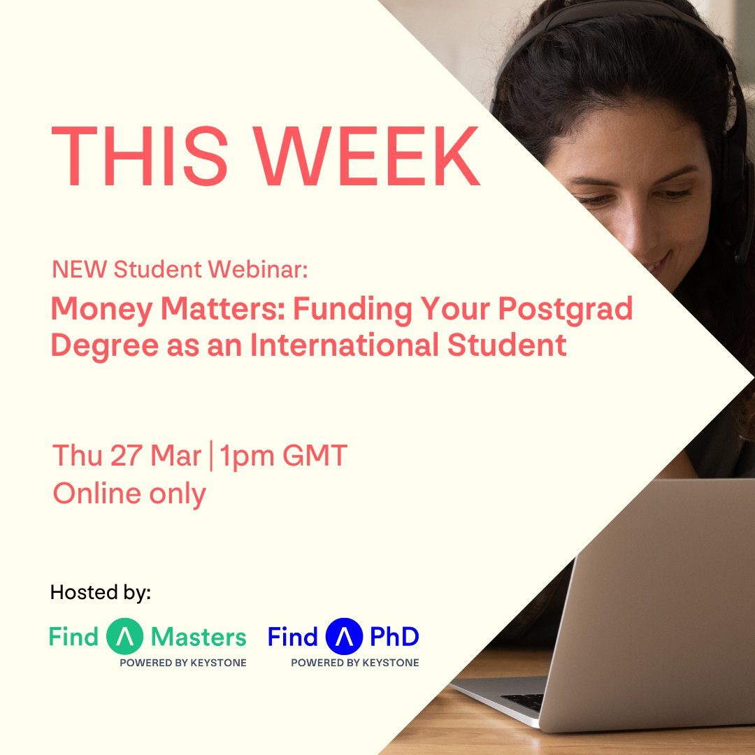We're counting down the days until our first webinar of 2025! ⏰

📅Thursday 27 March, 1pm GMT⁠
🧑‍💻Online only

Be there or be square 😎
⁠
Sign up now and take control of your postgraduate funding journey ➡️ findamasters.com/events/webinar…