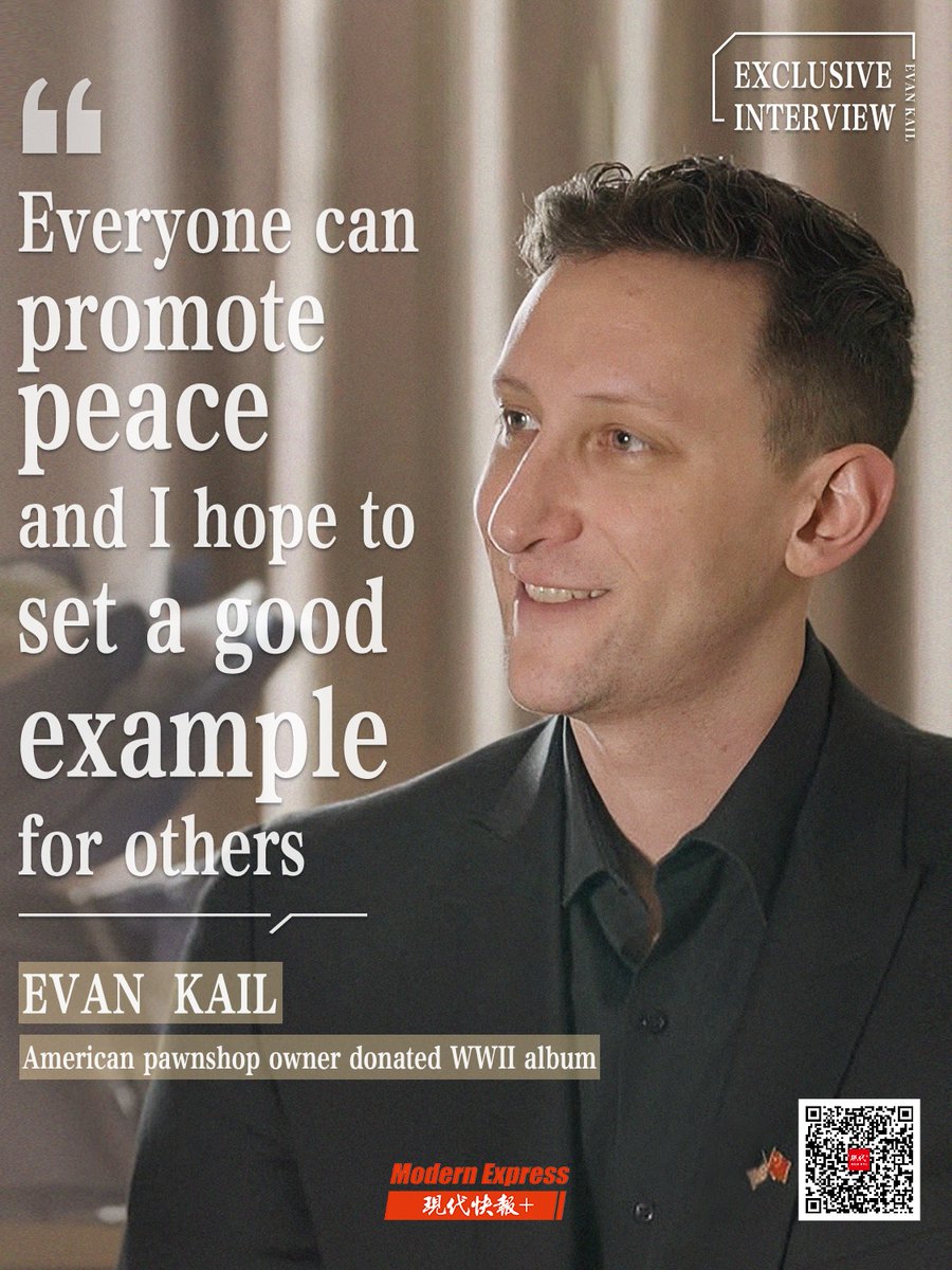 ModernExpressEN's tweet image. American pawnshop owner @EvanKail, who donated the WWII photo album, has started his second trip in #China. Recently, he had an exclusive interview with @ModernExpressEN, sharing his new feelings and plans with us. #peace
Watch the full video here: youtu.be/Wr5Cy8ysR1Y