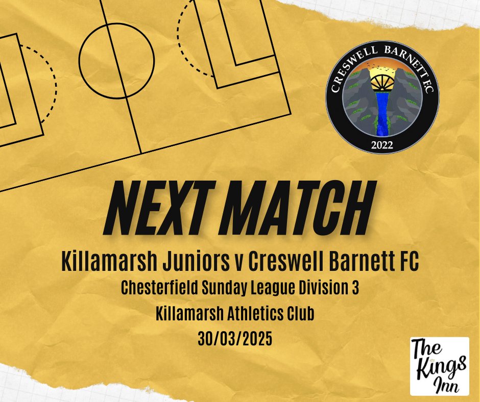 𝗠𝗔𝗧𝗖𝗛𝗗𝗔𝗬 𝟭𝟱 🔜⚽

After 𝗮𝗻𝗼𝘁𝗵𝗲𝗿 3 week break we are back this weekend as we travel to Killamarsh Athletics Club to take on Killamarsh Juniors.