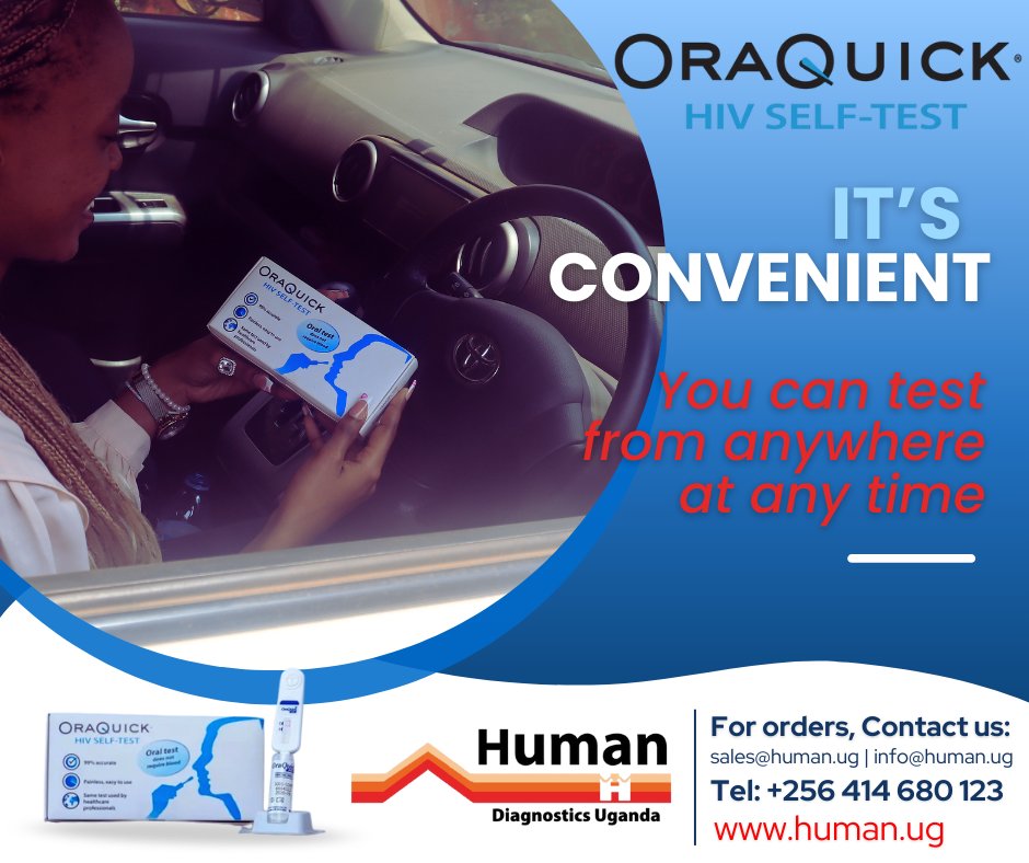 OraQuick HIV self test is convenient, you can test from anywhere at any time. #OraQuickHIVSelfTest

<a href="/MinofHealthUG/">Ministry of Health- Uganda</a> 
<a href="/OraQuickAfrica/">OraQuickSelfTestAfrica</a>