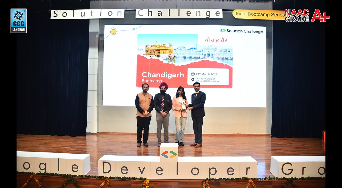 CGCPunjab's tweet image. 🚀Exciting GDG Solution Challenge Bootcamp 2025 at CGC Landran!
Honored to host experts from NassCom AI, Hope Foundation & Google, inspiring our future innovators! 🙌
#Bootcamp2025 #CGCLandran #GoogleDeveloperGroup #NassComAI #HopeFoundation #Google