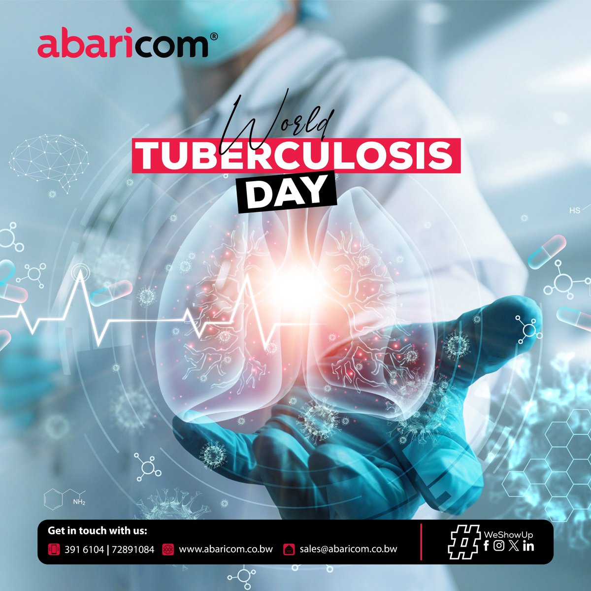 Tuberculosis (TB) remains a global health challenge, but with awareness, innovation, and connectivity, we can fight back! At Abaricom, we believe in the power of technology and reliable internet to support healthcare solutions.

#WorldTBDay
#WeShowUp
