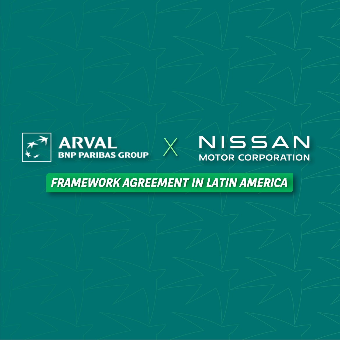 🤝 Arval is thrilled to announce its Framework Agreement with <a href="/Nissan/">Nissan</a> in Latin America, covering Brazil, Colombia, Chile and Peru. The partnership was already present in 20 countries throughout Europe, and now covers 24 countries across 2 continents.