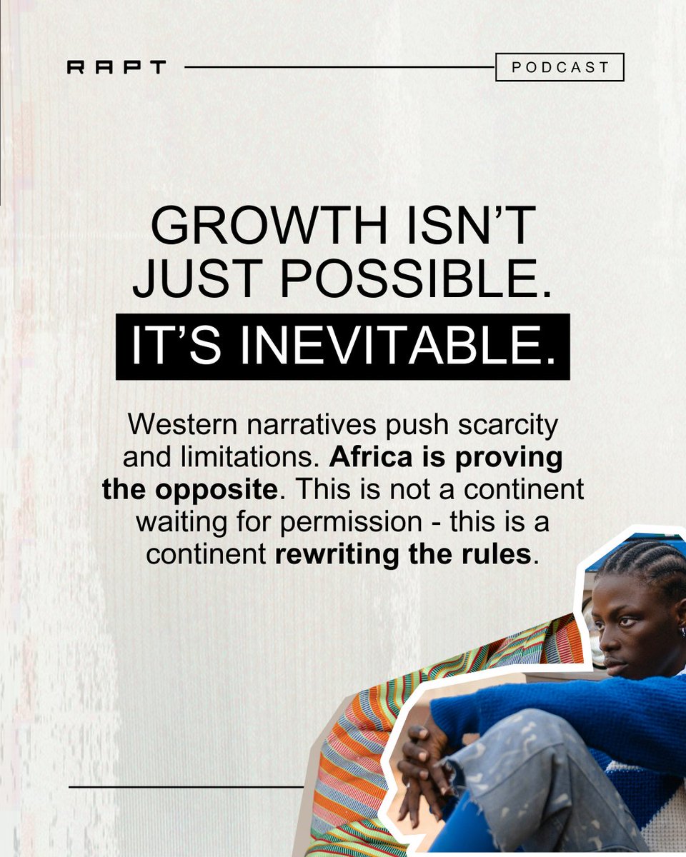 Africa is the future🌍

Ep 1 of the RAPT BizTrendsTV Podcast is here - Afro-Optimism: African Growth vs Western Degrowth.

The world is looking at Africa. The question is, how are we looking at ourselves?

Listen here: bit.ly/3Do2JzY🔥

#AfroOptimism #RAPTPodcast