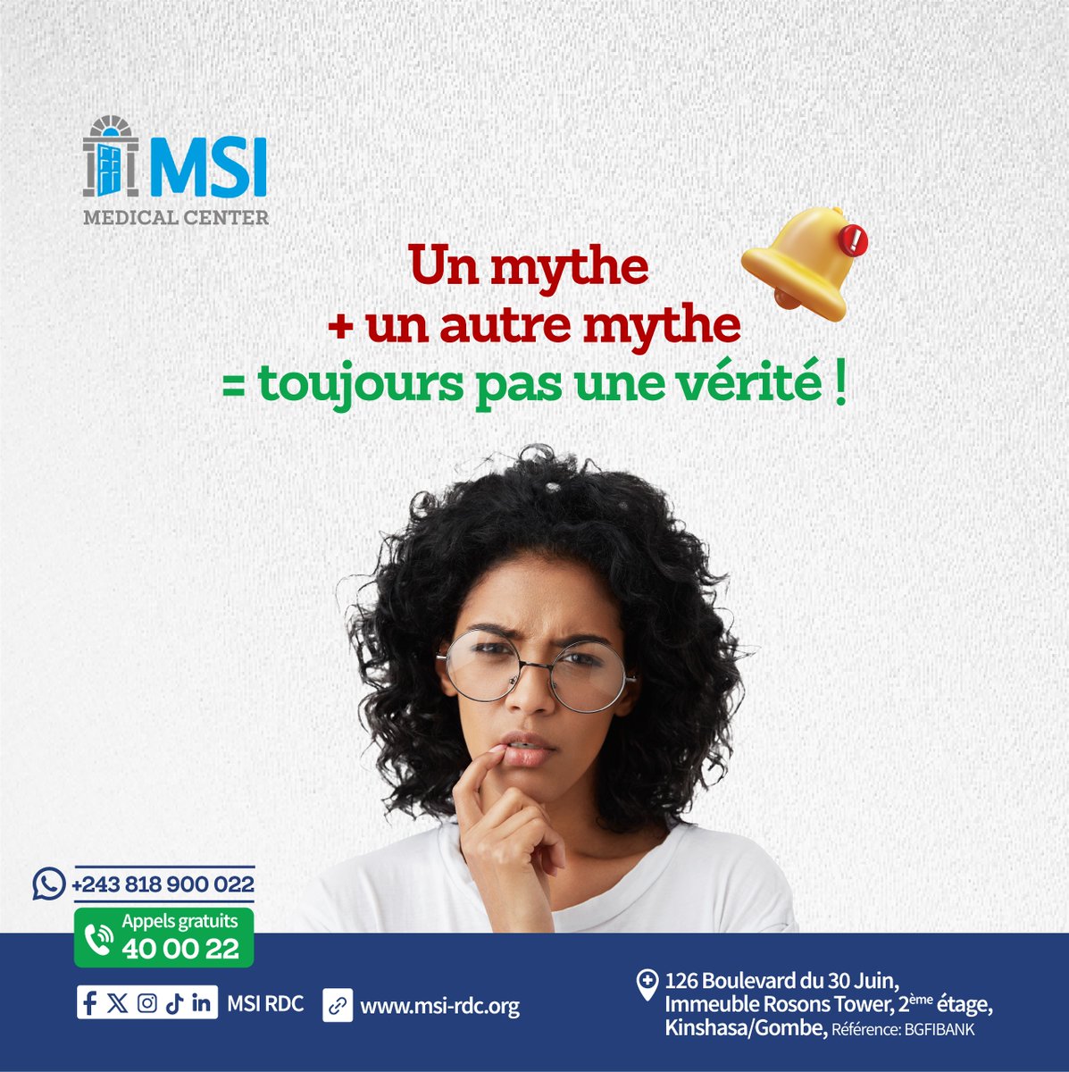 Non, boire du Coca ne remplace pas la contraception, et non, sauter après l’acte ne change rien ! Les mythes sur la santé sexuelle et reproductive persistent. Heureusement, MSI RDC est là pour te donner les vraies réponses. 📞 40 00 22, c’est gratuit et fiable. #SantéSexuelle
