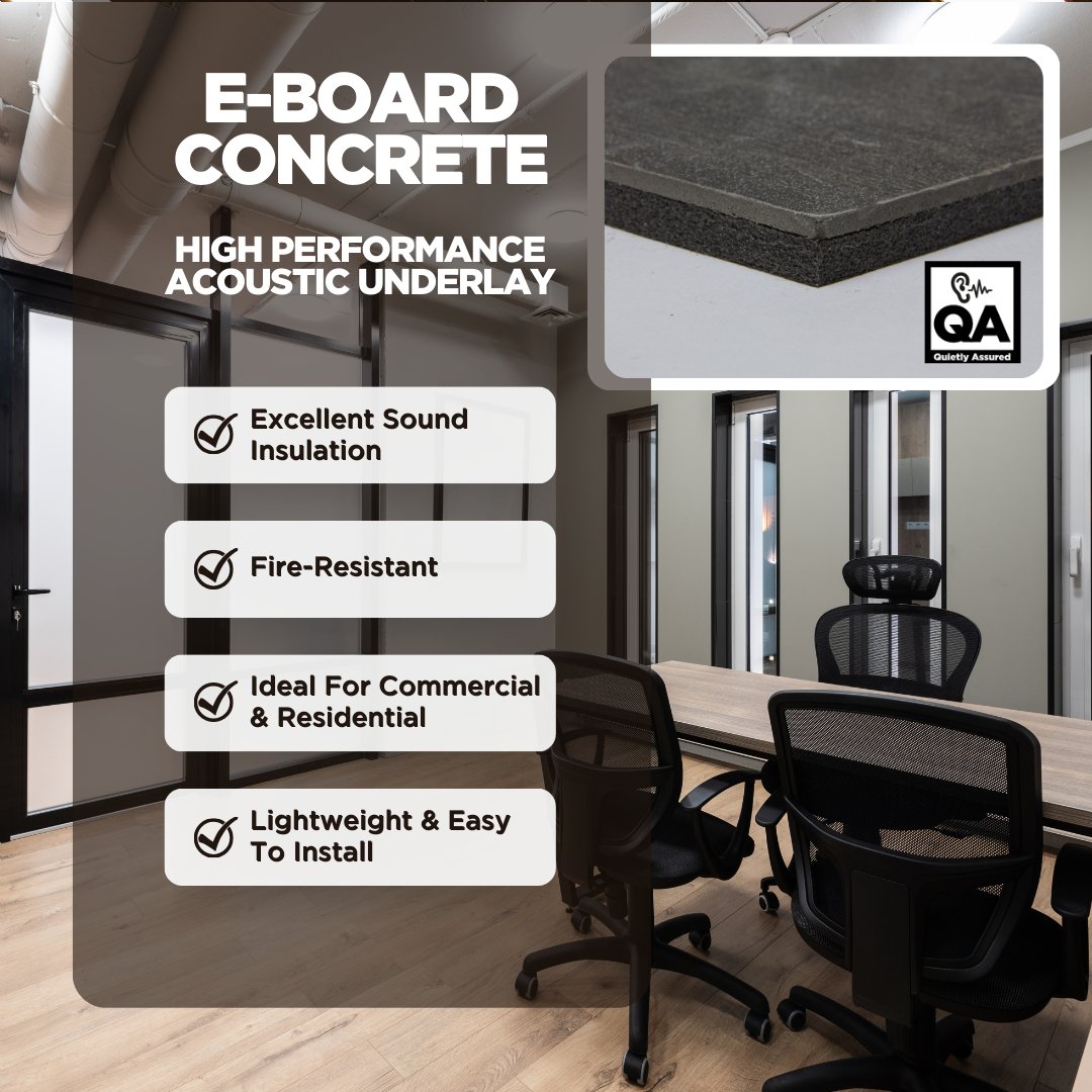 🚨⭐️ E-Board Concrete ⭐️🚨
Looking for high-performance AND great acoustics? 🎶  Look no further!
Our E-Board Concrete underlay system is designed to deliver both strength and sound control like no other! 💪🏼🔇
qaflooringsolutions.com/acoustic-solut…
#underlay #flooring #acoustics